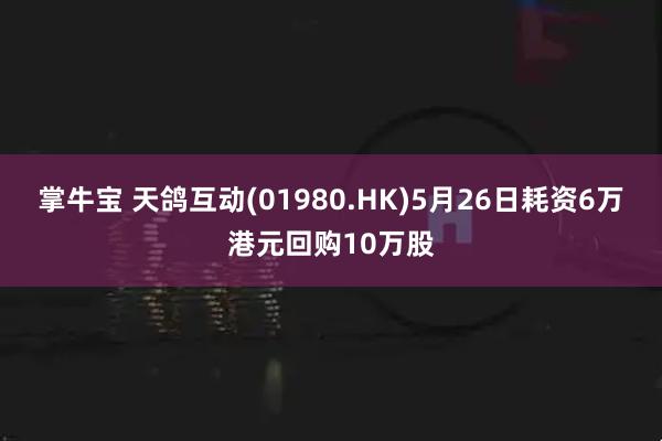 掌牛宝 天鸽互动(01980.HK)5月26日耗资6万港元回购10万股