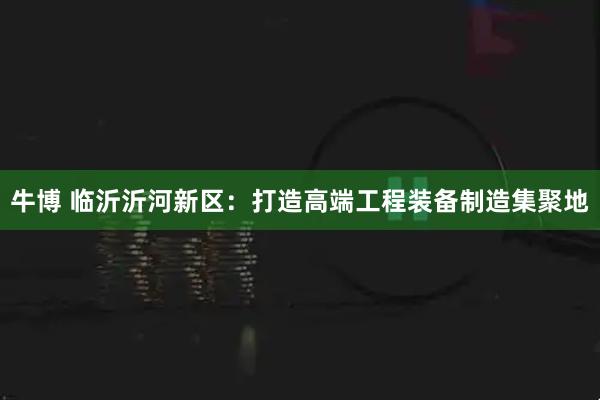 牛博 临沂沂河新区：打造高端工程装备制造集聚地