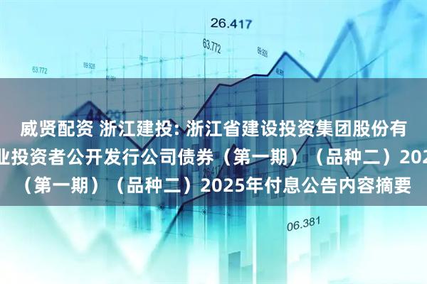 威贤配资 浙江建投: 浙江省建设投资集团股份有限公司2023年面向专业投资者公开发行公司债券（第一期）（品种二）2025年付息公告内容摘要