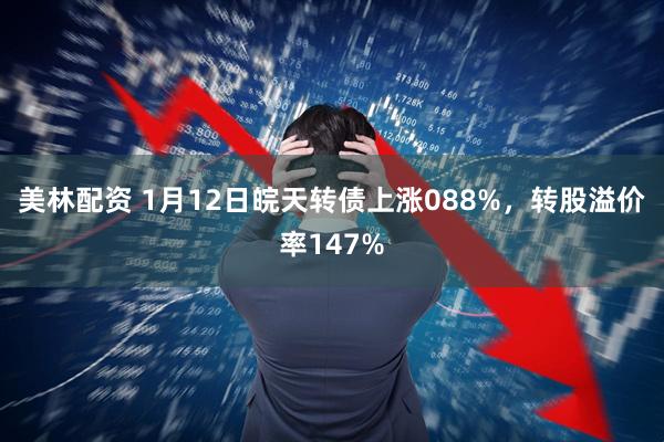 美林配资 1月12日皖天转债上涨088%，转股溢价率147%